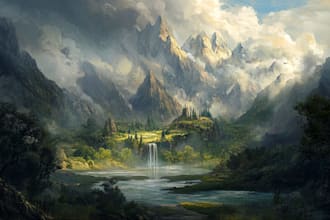 do fantasy background and landscape