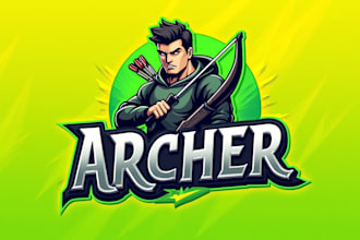 design awesome archer esport mascot logo with unlimited revision