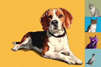 create animals cartoon illustration