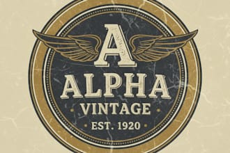 design  bold retro and  classic alpha vintage logo