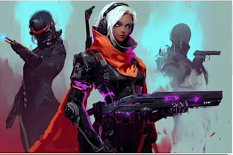 design cyberpunk character, original character design