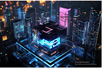 draw illustration of futuristic cyberpunk city
