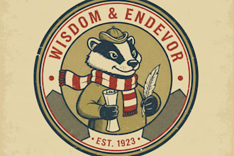 design retro characterful mascot vintage logo