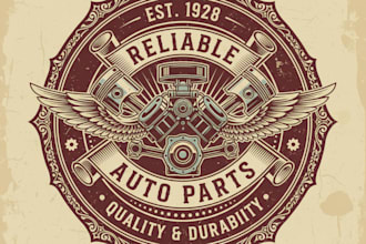 design auto parts vintage logo