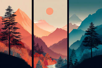 illustrate fantastic flat vector landscape illustration