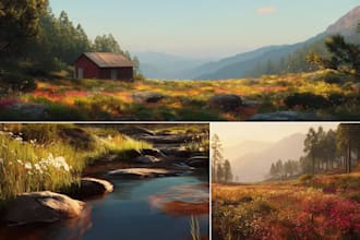 create painted realistic portrait and landscape painting