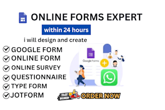 create a jotform google forms, survey online form questionnaire or typeform