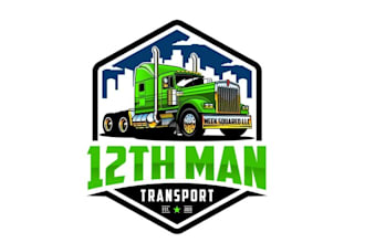 design transport truck automotive auto detailing logo