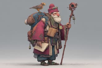 paint a character illustration in a fantasy world