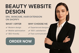beautiful squarespace website, shopify beauty store, skincare, hair extension
