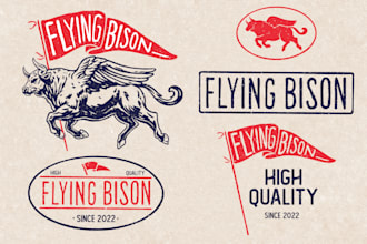 design custom vintage badge and retro illustration logo