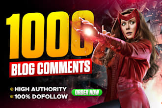 deliver 1000 dofollow blog comment backlinks all manual