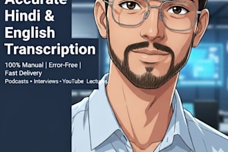 deliver accurate hindi english transcription with 24hr and 50rs per minute