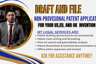 do patent search,patent drafting, and patent filing at uspto, ukipo, or wipo