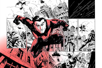 do comics book pages, storyboards, illustrations