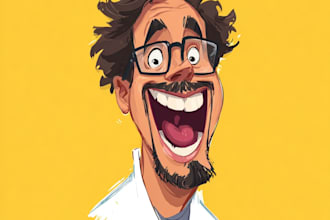 draw a custom cartoon caricature portraits