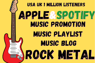 do heavy rock metal spotify apple music promotion, rock metal playlist curators