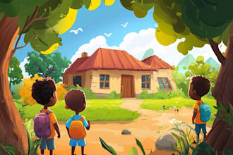 llustrate children story book illustration, children story