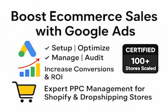 setup optimize and manage google ads PPC campaigns to boost your ecommerce sales