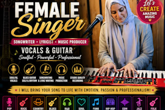 record soulful blues guitar pop rock edm female singer songwriter lyrics writer
