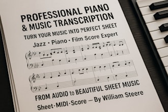 transcribe and arrange your piano jazz or film music into  sheet midi and score