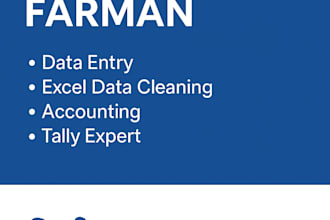 do data entry, bookkeeping,  typing, pdf to excel, excel data
