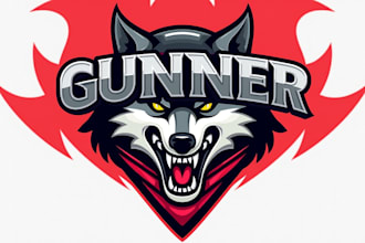 design outstanding wolf head mascot logo for you with express delivery