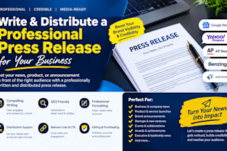 write and distribute a professional press release for your business