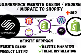 build squarespace website and redesign migrate squarespace godaddy to shopify