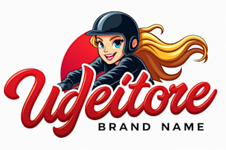 make an amazing woman rider mascot logo in very short time