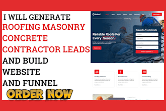generate roofing masonry concrete contractor leads with website and funnel