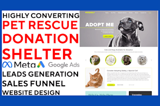 generate pet adoption rescue shelter leads build donation fundraising website