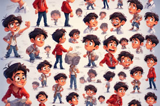 design a cartoon character sheet