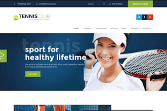 design tennis club website, tennis coaching, sports website, academy website