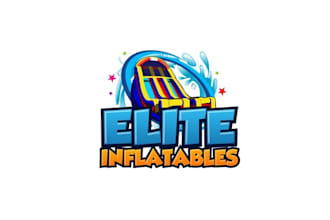 design unique bounce house rental company logo
