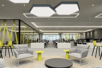 relayout 3d office space interior, meeting room,seating outlet, furniture render