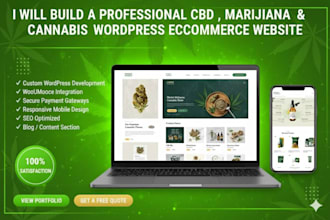 build a professional cbd, marijuana and cannabis wordpress ecommerce website