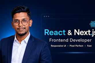 develop responsive react nextjs frontend UI and web pages