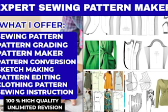design amigurumi crochet cloth sewing pattern maker for garment grading in pdf