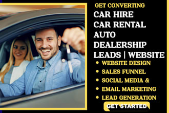 generate car hire leads car dealership car rental  website
