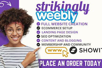 design modern weebly website strikingly website  showit website, landing page