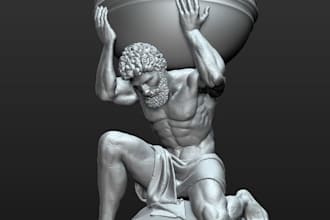 sculpt 3d printable greek styled figures,ancient soldier statue,musuem figures
