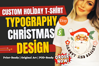 design custom holiday t shirts and hoodies typography t shirts cartoon style