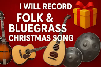 record folk, bluegrass, oud, handpan, steelpan, guitar for your christmas song