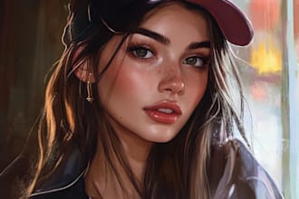 draw digital portrait or character illustration