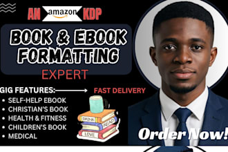 do book formatting, kindle ebook formatting, epub and paperback formatting