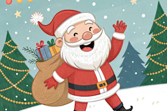 draw christmas caricature card