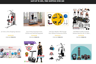 design fitness equipment website, gym equipment, wellness, workout equipment