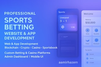build sport bet app, sport prediction app or website with real time tracking