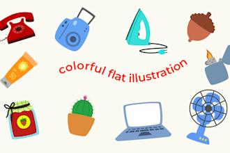 design colorful flat illustrations
